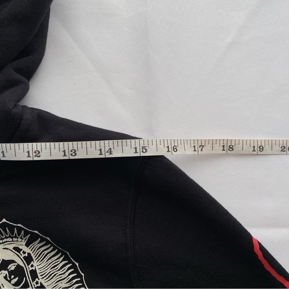 Ed Hardy Black Sacred Heart Cropped Zip Fleece Hoodie Size Medium - Picture 14 of 16